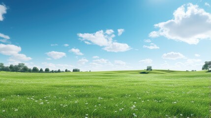 Aufkleber - Grass field, green spring landscape