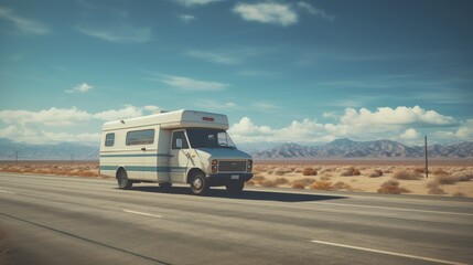 Poster - Delivery van on highway