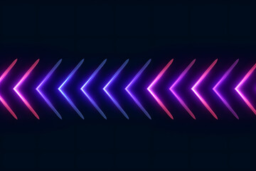 Wall Mural - Beautiful neon colored arrows on the dark background