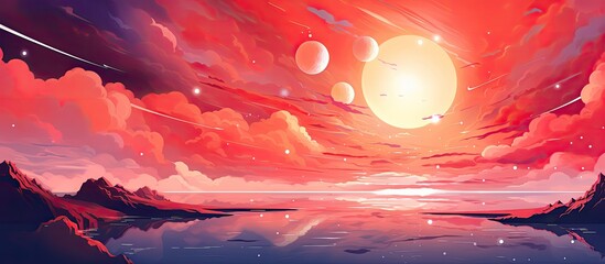 Wall Mural - the captivating art illustration features a serene sky isolated in a white background, showcasing th