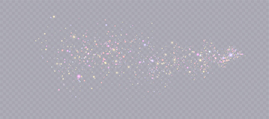 Bright Christmas glitter background design. Bokeh light effect of an explosion of flickering particles. Bright light dust png vector	