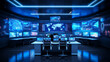 © Oleksandr - modern interior of technological security room. ai generative