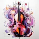 Fototapeta  - cello violin abstract caricature surreal playful painting illustration tattoo geometry modern
