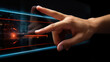 Hand pushing A button On future touchscreen