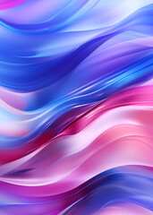 Wall Mural - Sweeping Elegance. An abstract representation of vibrant pink and blue hues in fluid wave patterns.