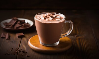 cup of hot chocolate drink. 