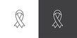 © sugarstock - Black awareness ribbon icon on black and white background. Vector symbol of grief and melanoma. Terrorism. Mourning ribbon icon, a symbol of mourning for death.