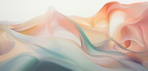 Wall Mural - a contemporary abstract backdrop with a blend of muted pastels and fluid, freeform shapes, capturing a sense of fluidity and movement.