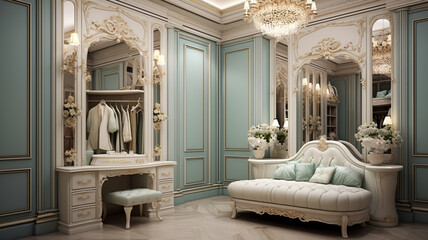 Poster - luxury interior design with classic furniture and sofa