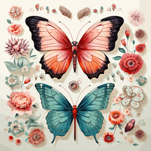 Butterflies And Flowers