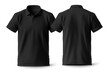 Mockup - schwarzes T-Shirt von vorne und hinten auf weißem Hintergrund. Ideal, um eigene Motive auf das Shirt in schwarz zu platzieren.