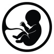 Fetus Icon. Human newborn and unborn baby silhouette isolated on white background. Miraculous Beginnings. Vector Illustration of Human Life, Pregnancy, and Development