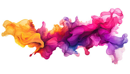 Wall Mural - Abstract watercolor or colorful liquid isolated on transparent background.