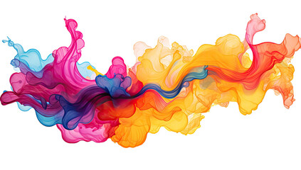 Wall Mural - Abstract watercolor or colorful liquid isolated on transparent background.