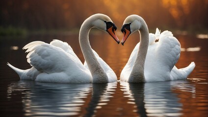 two swans on the lake