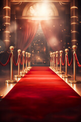 Red carpet and golden barrier