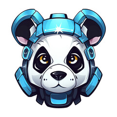 Wall Mural - panda robot head mascot