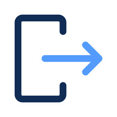 Canvas Print - exit outline color icon