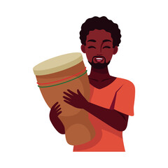 Poster - kwanzaa man with djembe drum