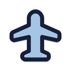 Poster - airplane flat line icon