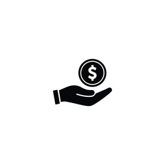 Poster - Hand holding dollar money icon vector