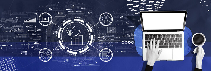 Poster - Content marketing concept with person using a laptop computer