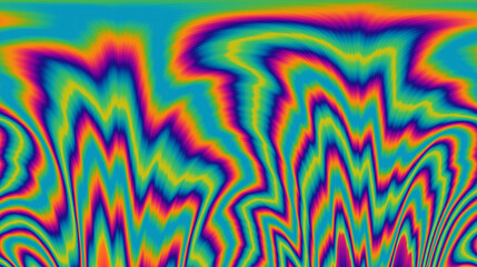 Poster - Vibrant and trippy backdrop adorned with neon-hued glitched patterns, enhanced by a captivating polarization effect.