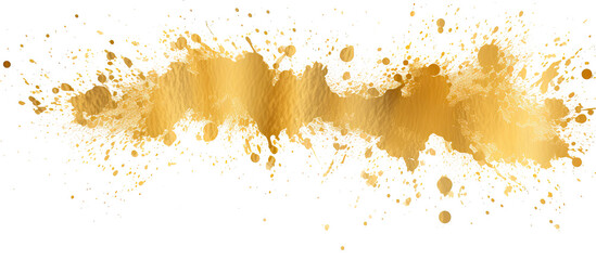 Wall Mural - gold paint splatters from splatterspng . Gold Foil Frame Gold brush stroke on transparent background.