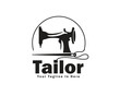 tailor custom garment service Logo design vector template illustration inspiration