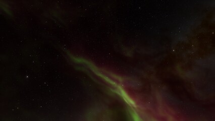 nebula gas cloud in deep outer space, science fiction illustration, colorful space background with stars 3d render
