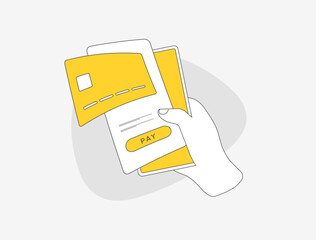 Poster - mobile payment security, fraud prevention. safe online shopping with mobile payment system app. conv