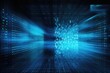 Abstract blue technology background with binary code. 3d rendering toned image, Abstract digital server background with binary code and AI algorithms running in the background, AI Generated