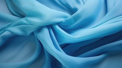 Wall Mural - 3d Floating blue fabric