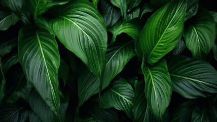 Wall Mural - leaves of Spathiphyllum cannifolium in the garden abstract texture