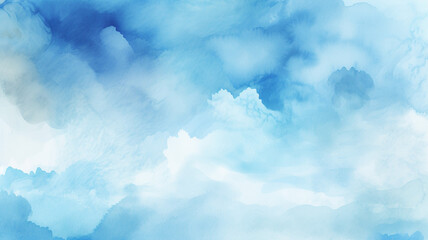 Canvas Print - Blue watercolor abstract background in watercolor blue hand painted painting