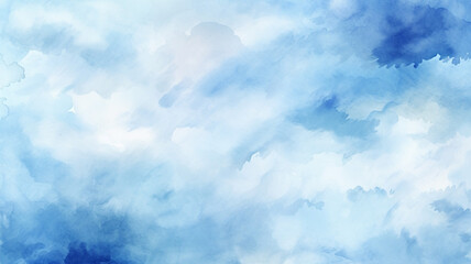Canvas Print - Blue watercolor abstract background in watercolor blue