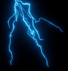 Poster - Lightning effect strike on dark backgrounds 3d rendering