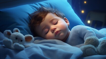 Wall Mural - infant dozing out in bed