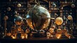 Photography of a historic library with an antique globe