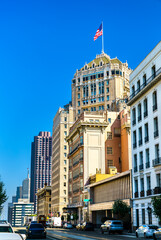 Sticker - Architecture of downtown San Francisco at California Street, United States