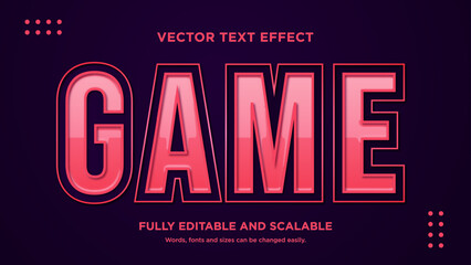 Canvas Print - game pink editable text effect