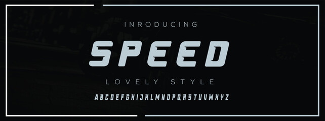 Wall Mural - Speed Abstract modern urban alphabet fonts. Typography sport, technology, fashion, digital, future creative logo font. vector illustration