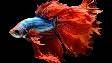 Wall Mural - Copper tail betta fish Siamese fighting fish on isolated