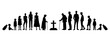 © Козич Денис - Vector illustration. Silhouette of growing up man from baby to old age. Many people of different ages in a row.