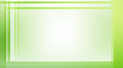 A clean green geometric frame with a modern rectangular design on a light background.