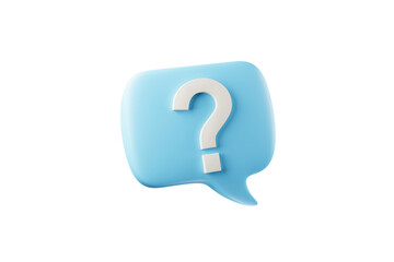 Leinwandbilder - 3D rendering A question mark floated in the air. Question ideas that arise in various places.