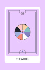 Wall Mural - tarot card major the wheel. hand drawn vector illustration.