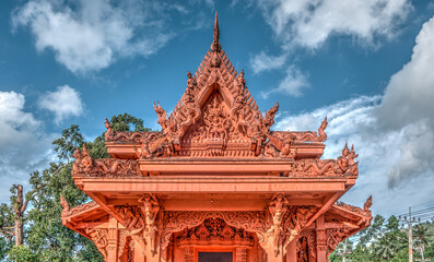 Wall Mural - Ornate designs at the Wat Sila Ngu Buddhist temple on Ko Samui island in Thailand