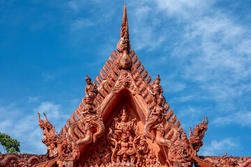 Wall Mural - Ornate designs at the Wat Sila Ngu Buddhist temple on Ko Samui island in Thailand