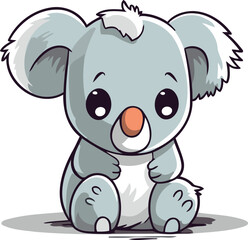  Cute koala cartoon on a white background vector illustration